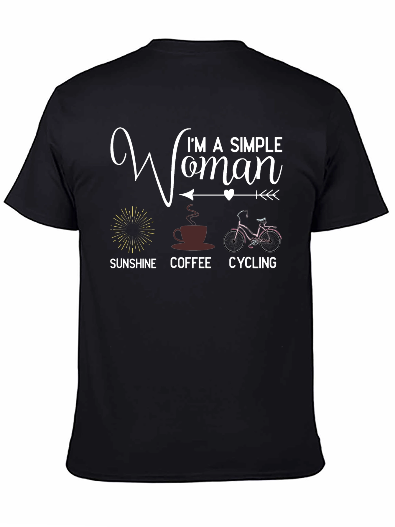Simple Woman T-Shirt: Sunshine Coffee Cycling