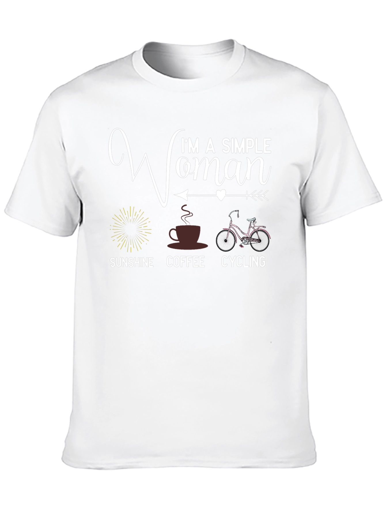 Simple Woman T-Shirt: Sunshine Coffee Cycling