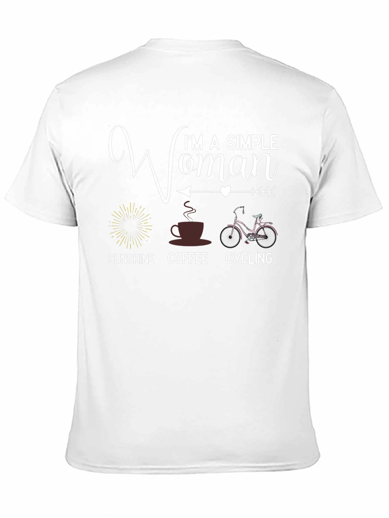 Simple Woman T-Shirt: Sunshine Coffee Cycling