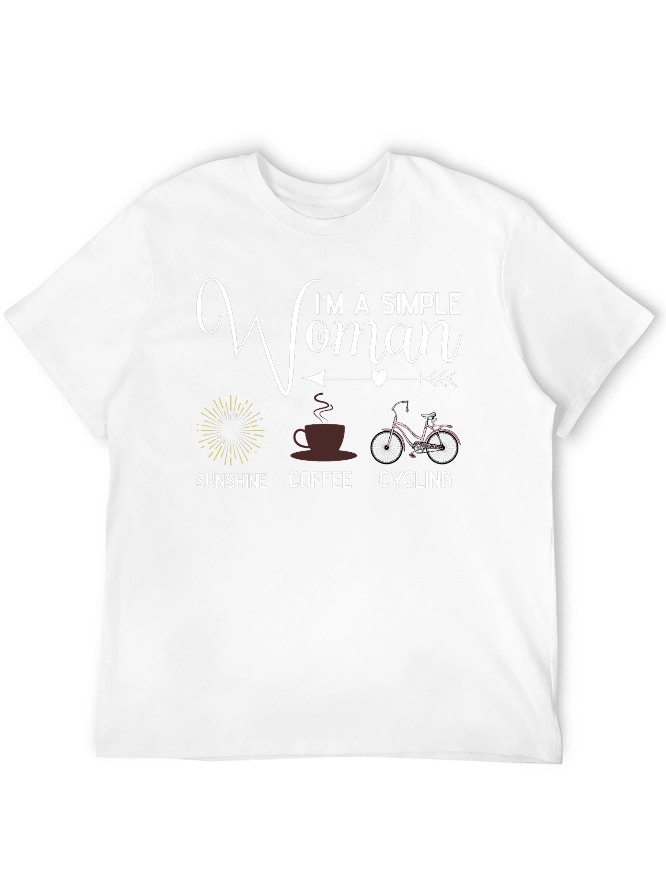 Simple Woman T-Shirt: Sunshine Coffee Cycling