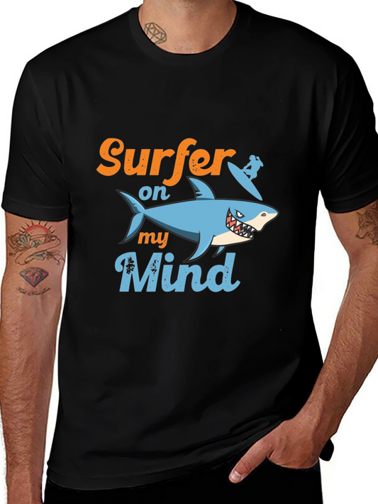 Surfer on My Mind Graphic Tee - Shark Lover T-Shirt