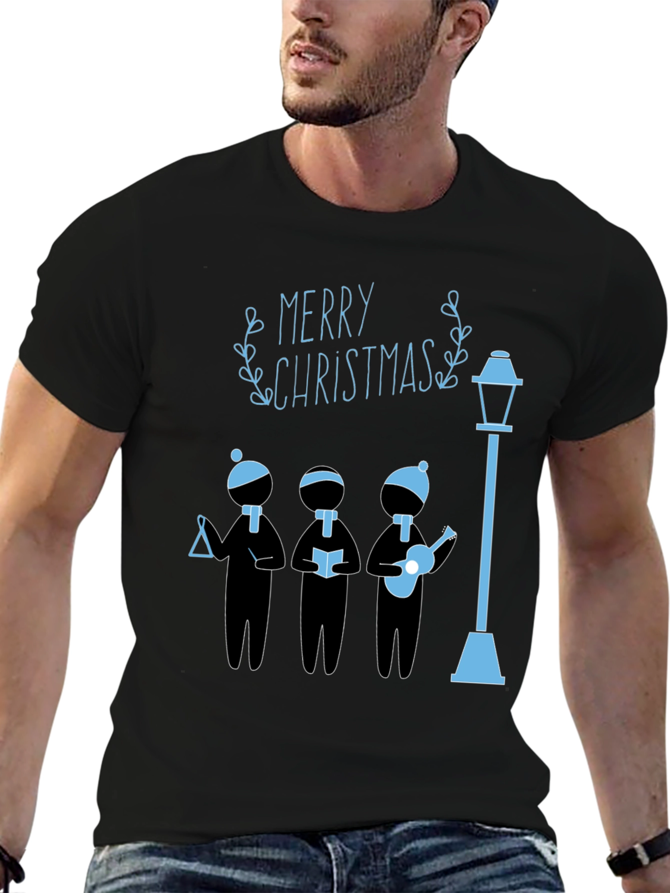 Festive Merry Christmas Caroler Graphic Tee