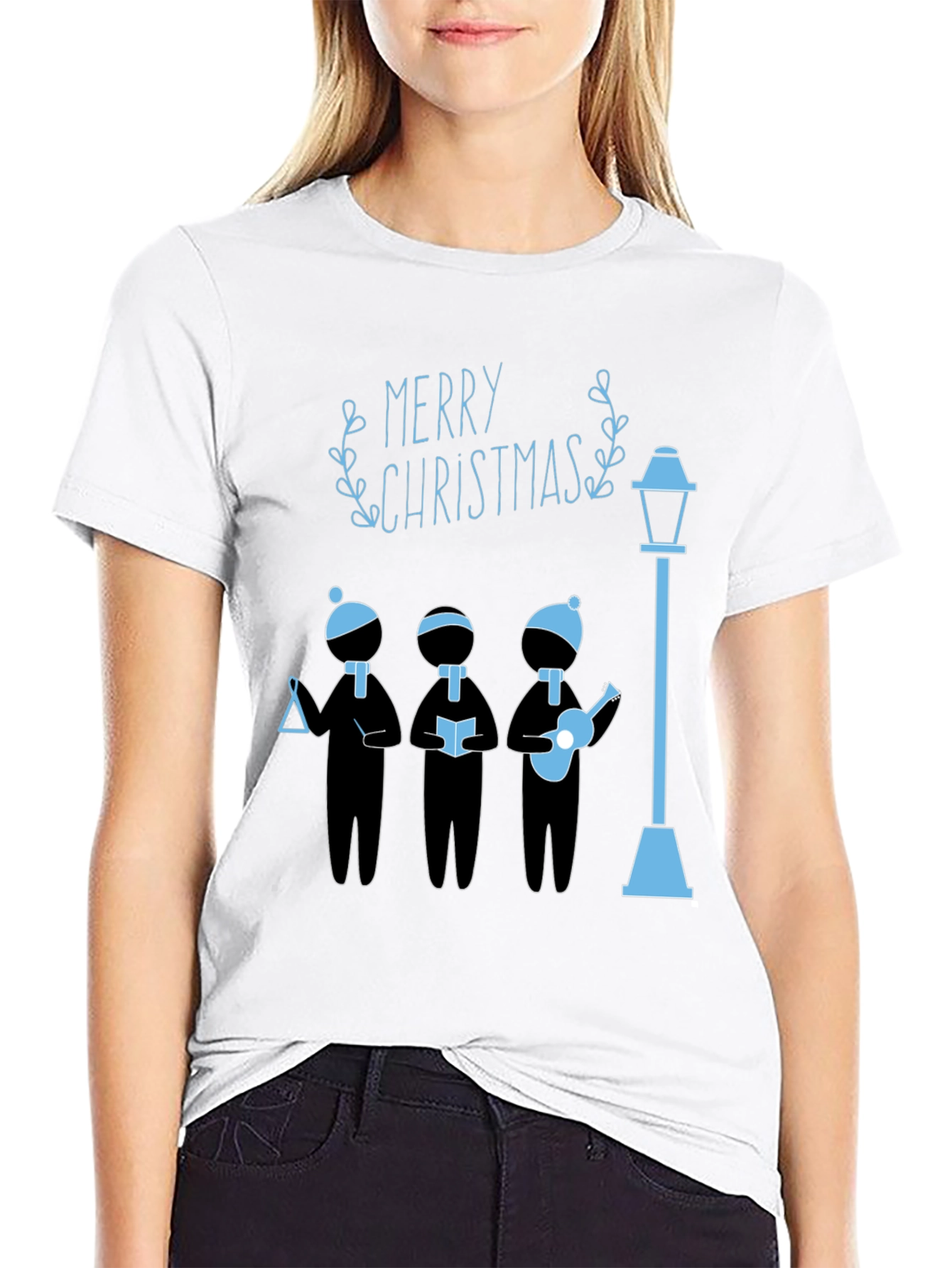 Festive Merry Christmas Caroler Graphic Tee
