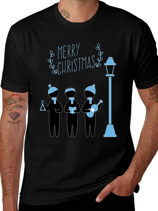 Festive Merry Christmas Caroler Graphic Tee