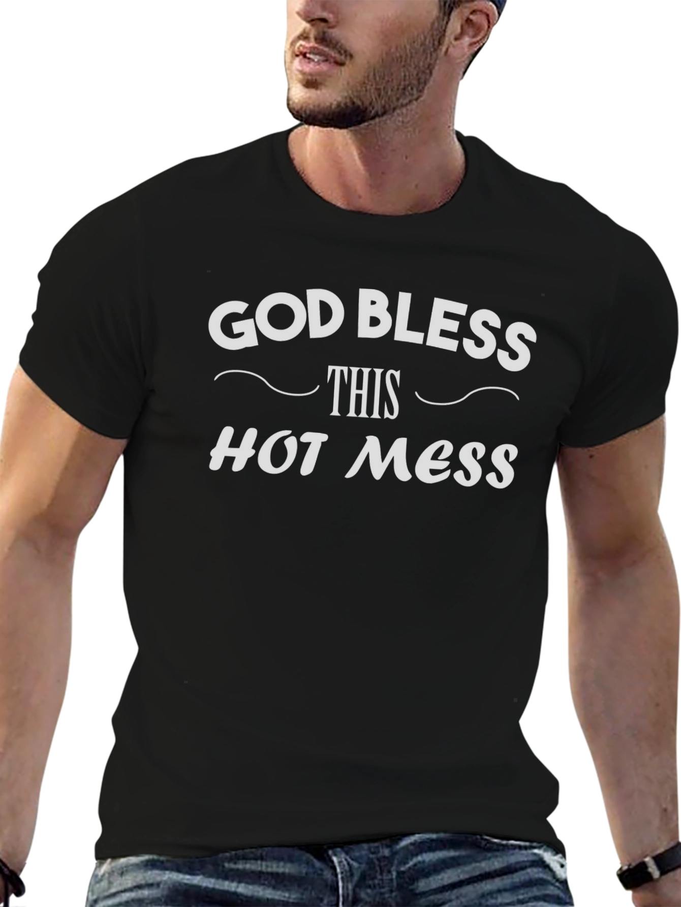 God Bless This Hot Mess Black T-Shirt