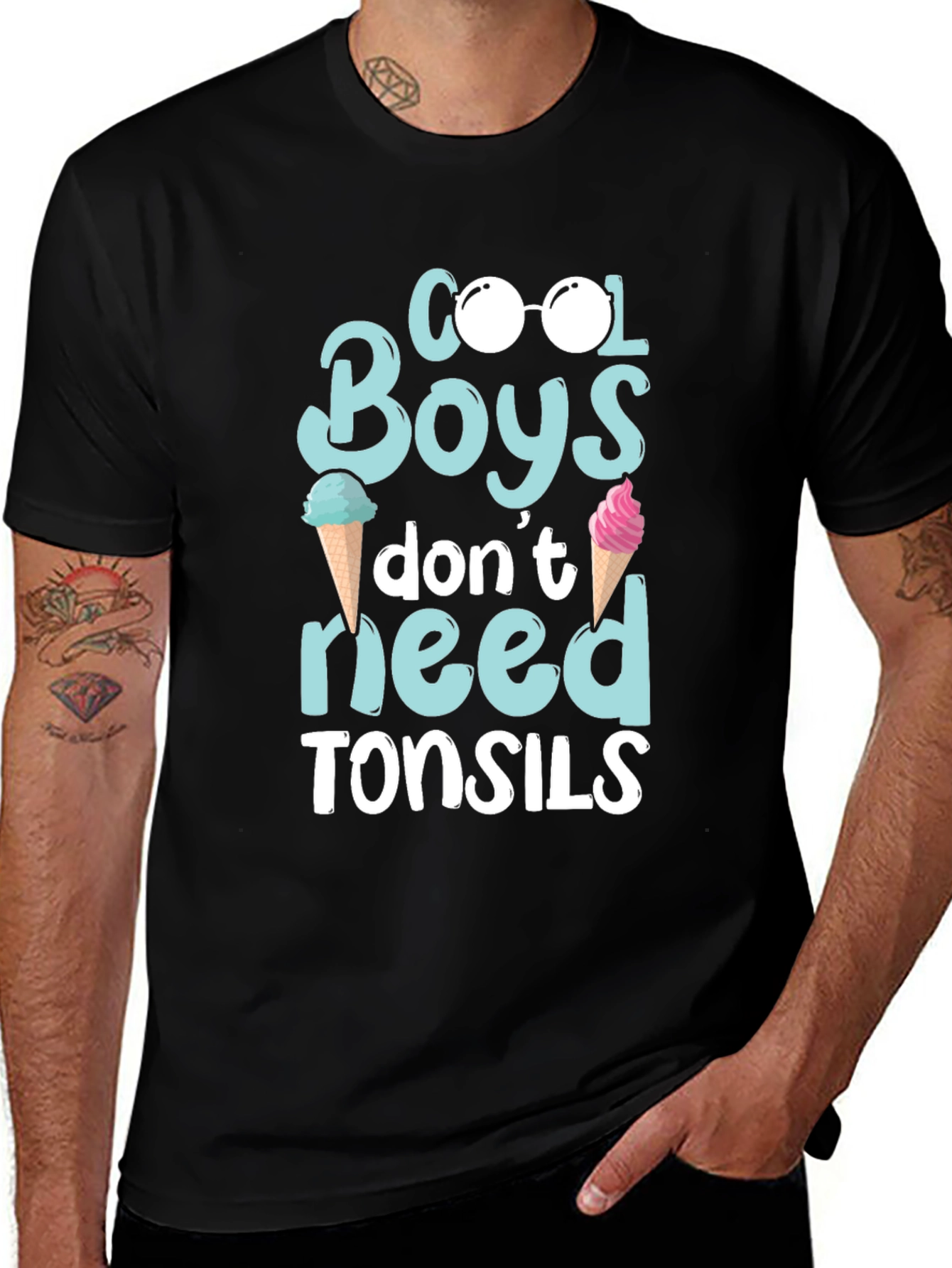 Cool Boys T-Shirt: Ice Cream & Sunglasses