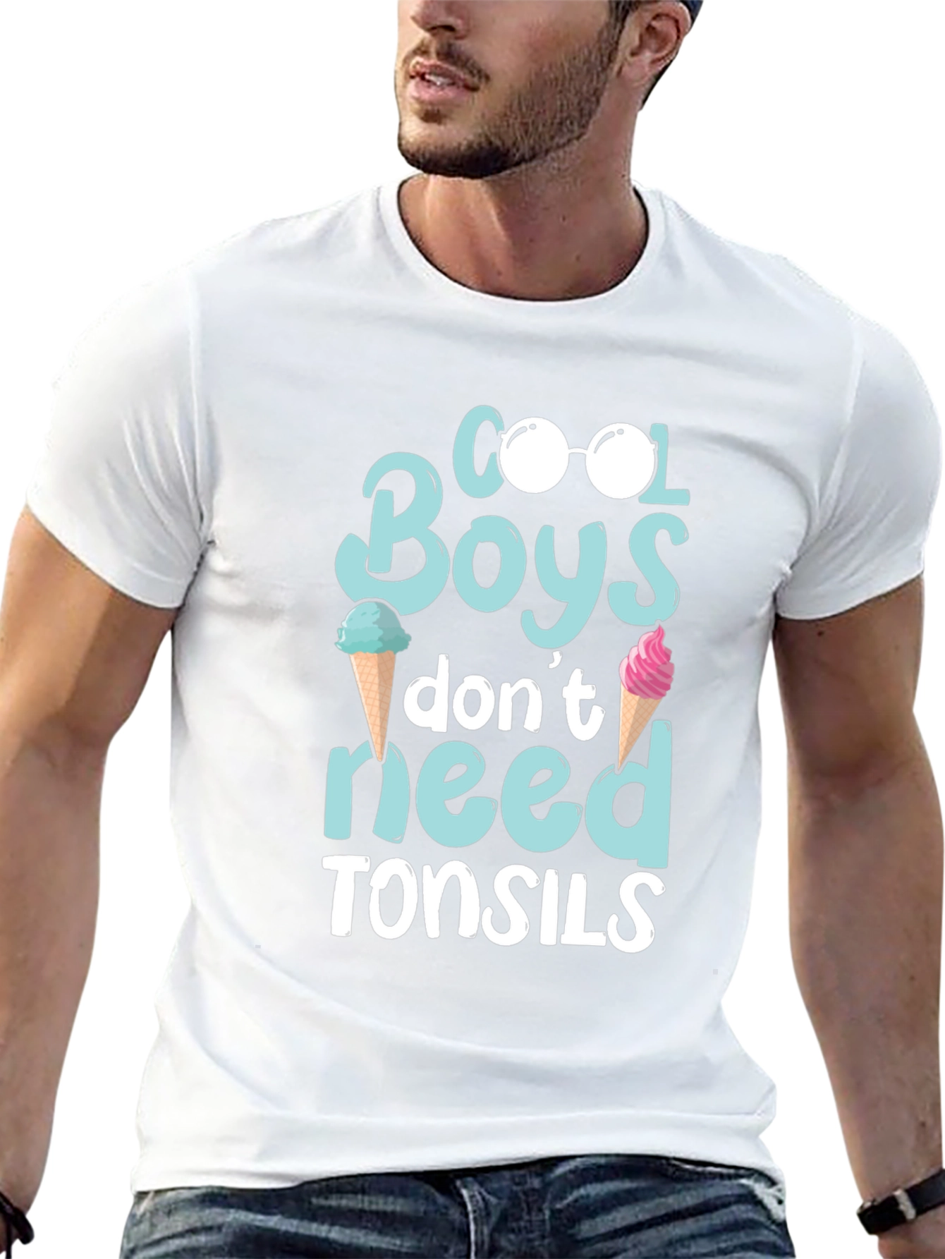 Cool Boys T-Shirt: Ice Cream & Sunglasses