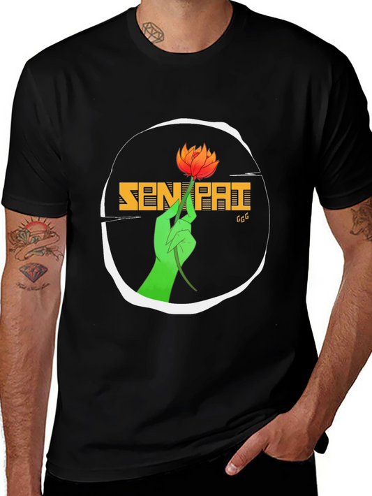 Senpai T-Shirt with Floral Hand Graphic