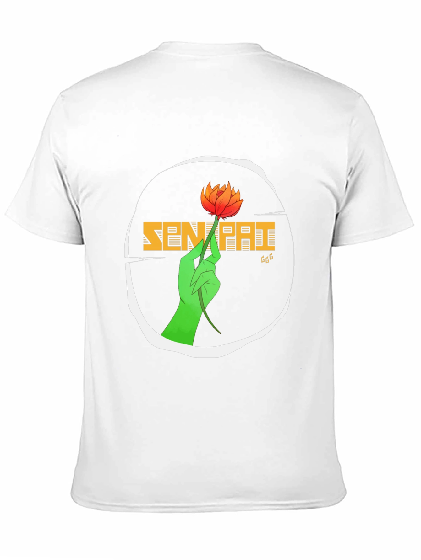 Senpai T-Shirt with Floral Hand Graphic