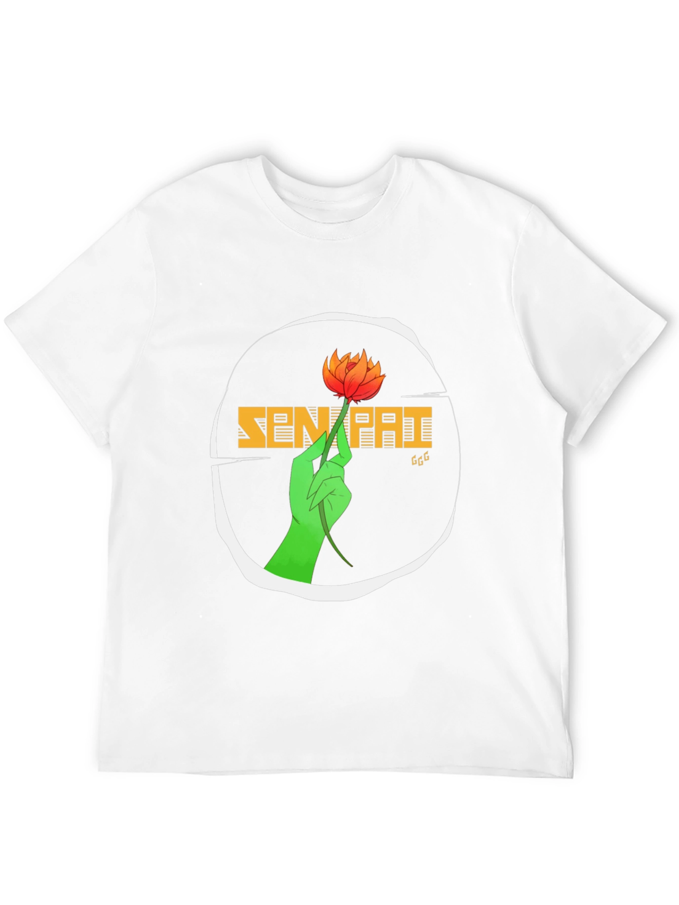 Senpai T-Shirt with Floral Hand Graphic