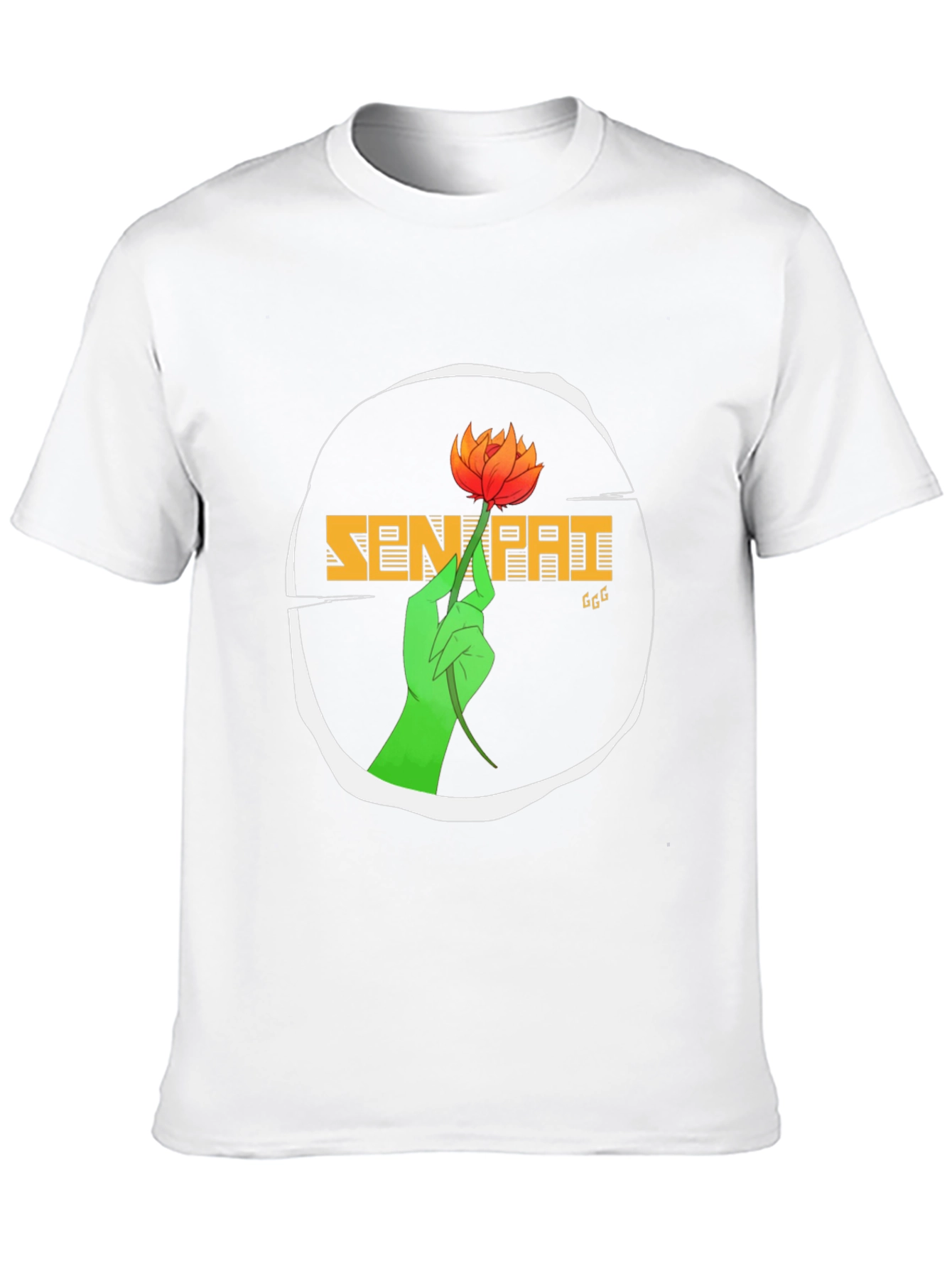Senpai T-Shirt with Floral Hand Graphic