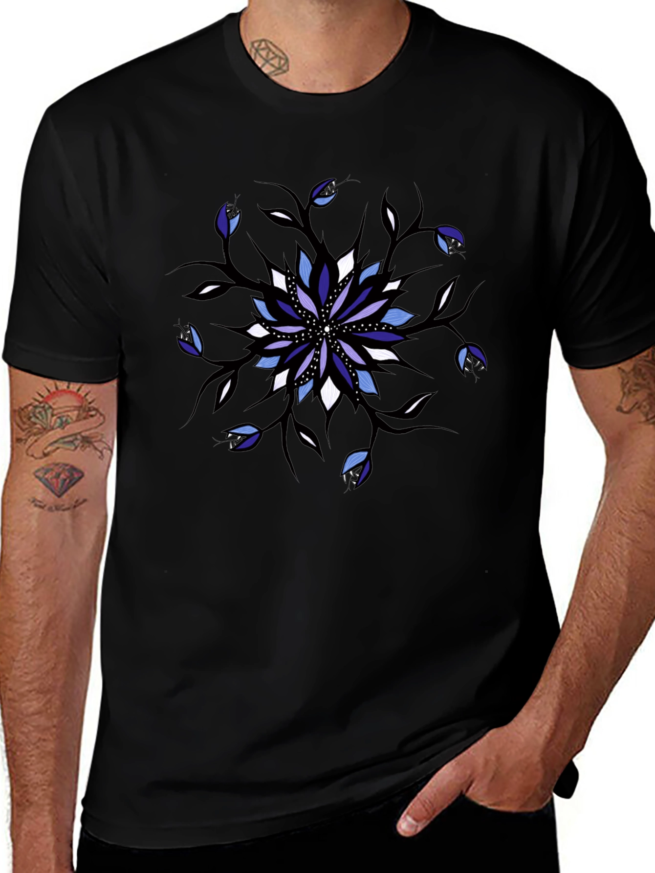 Abstract Floral Graphic Print Tee