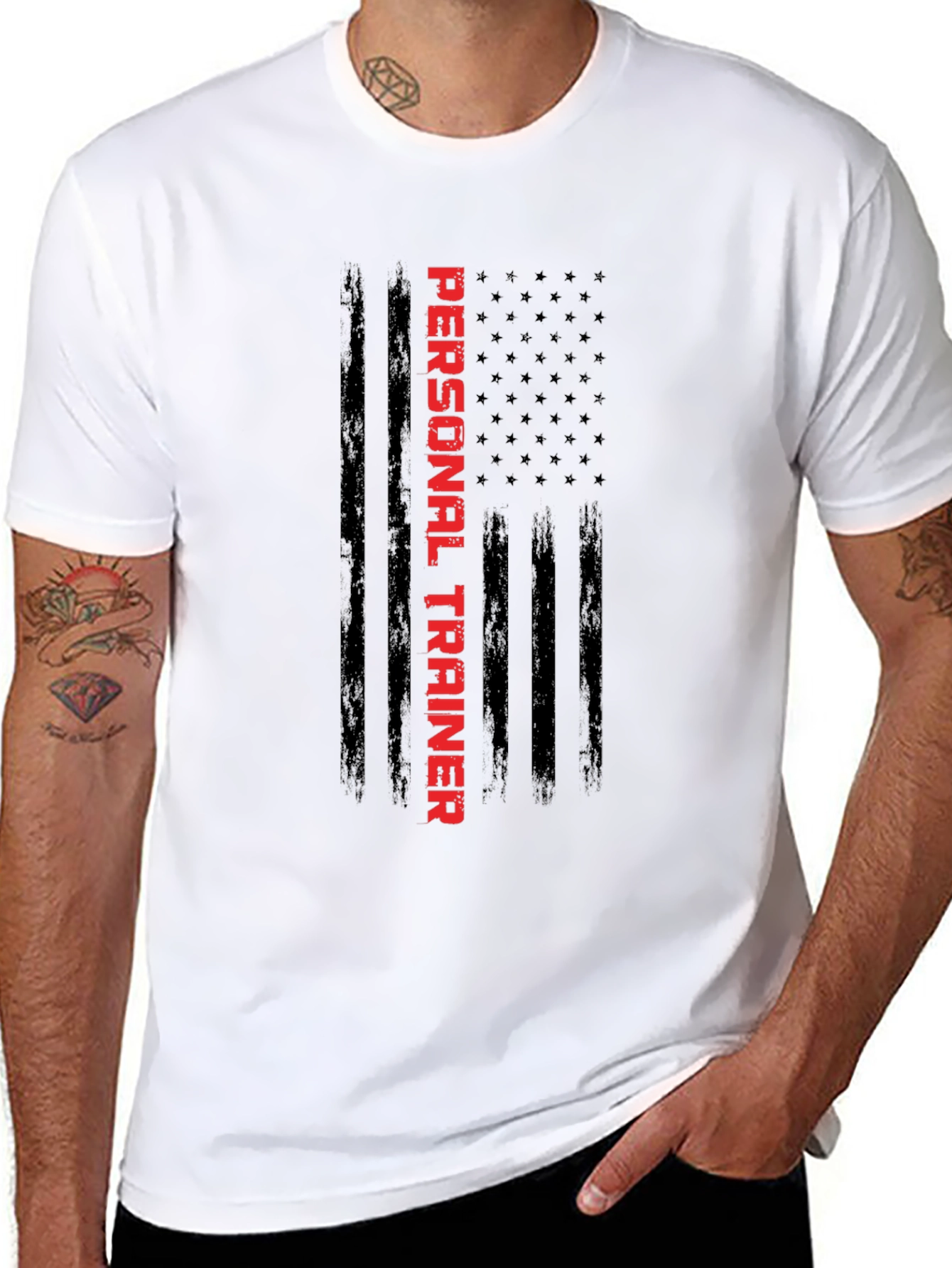 Personal Trainer American Flag Graphic Tee