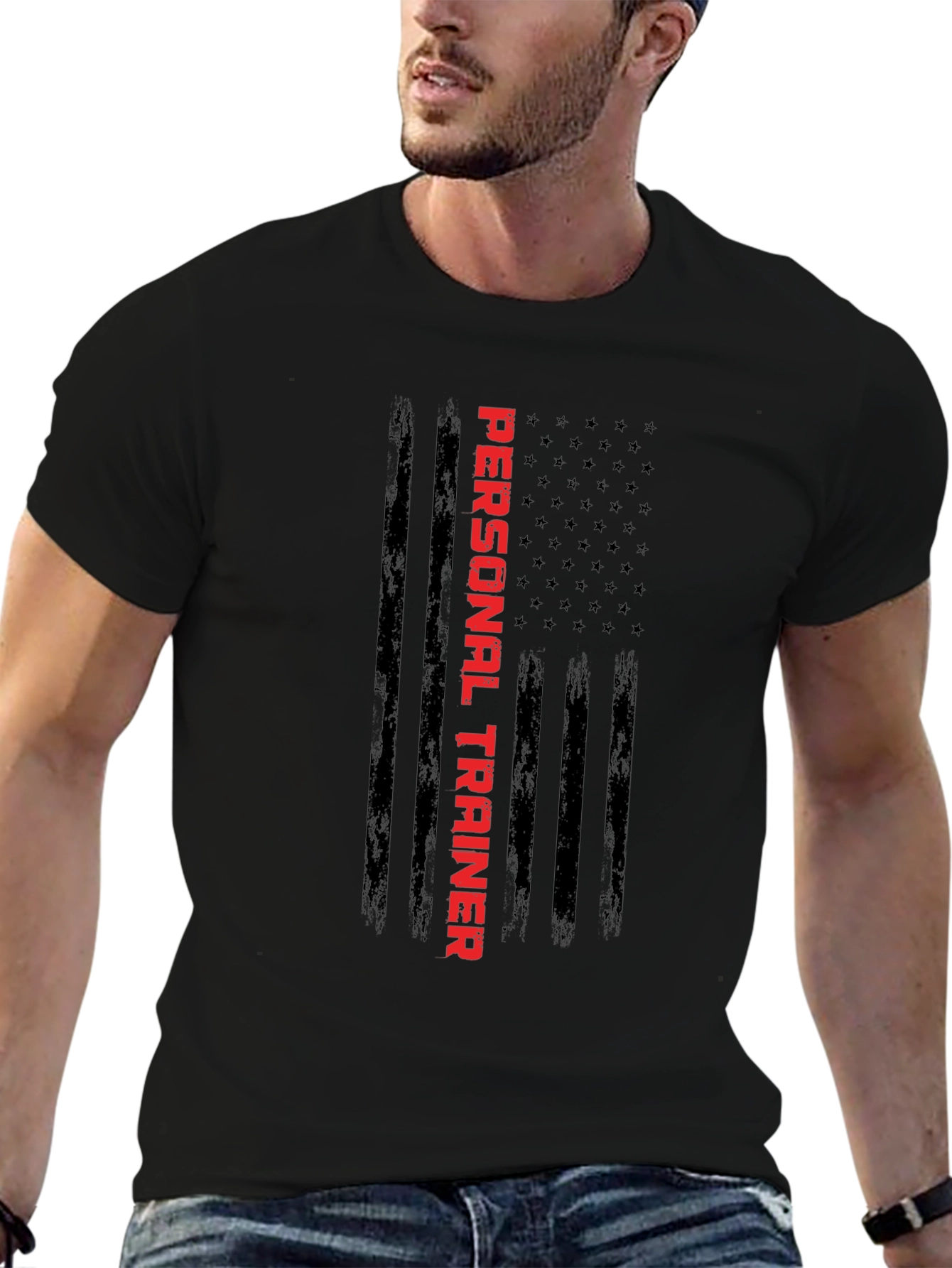 Personal Trainer American Flag Graphic Tee