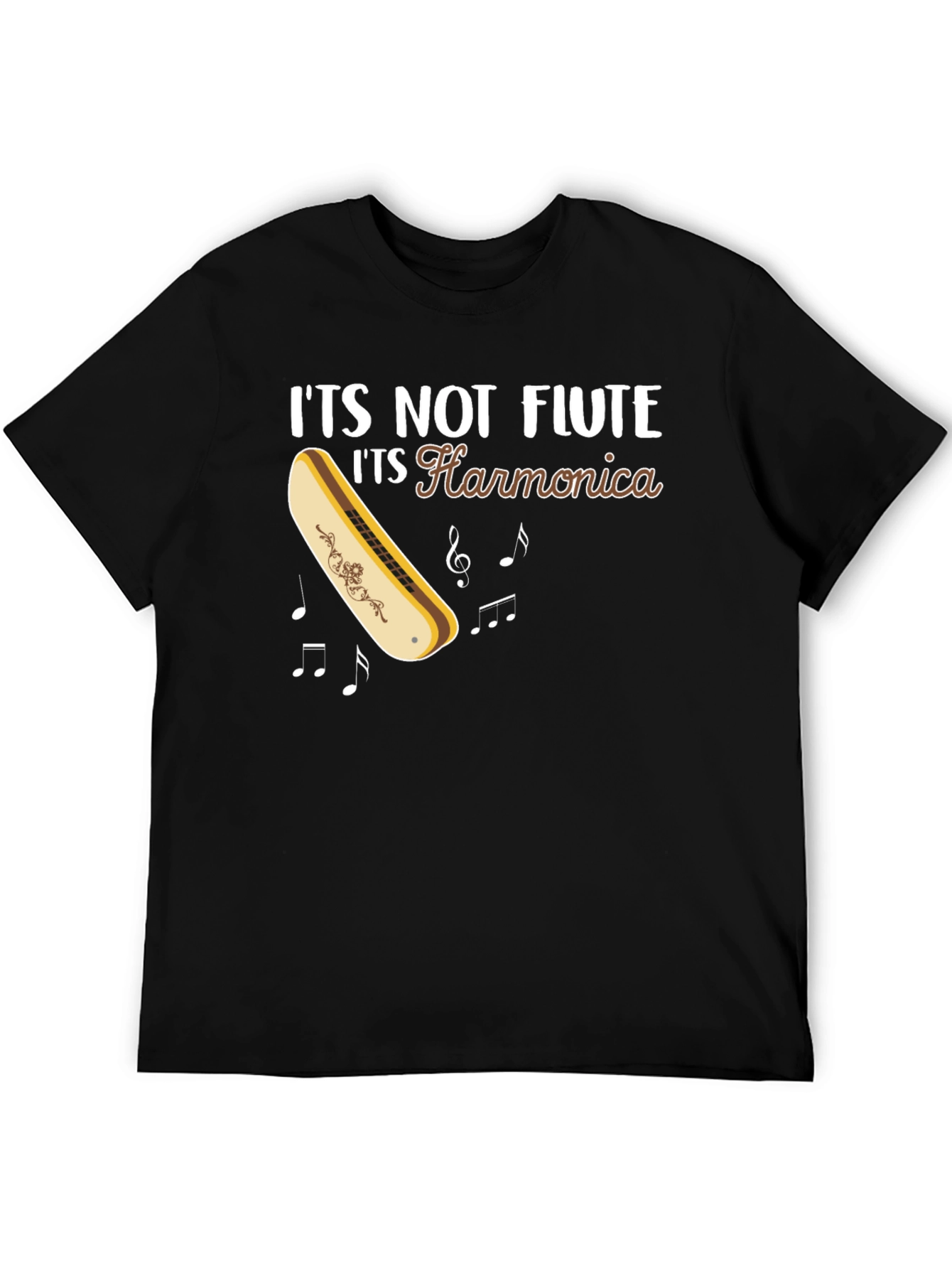 Its Not Flute Its Harmonica Graphic Tee