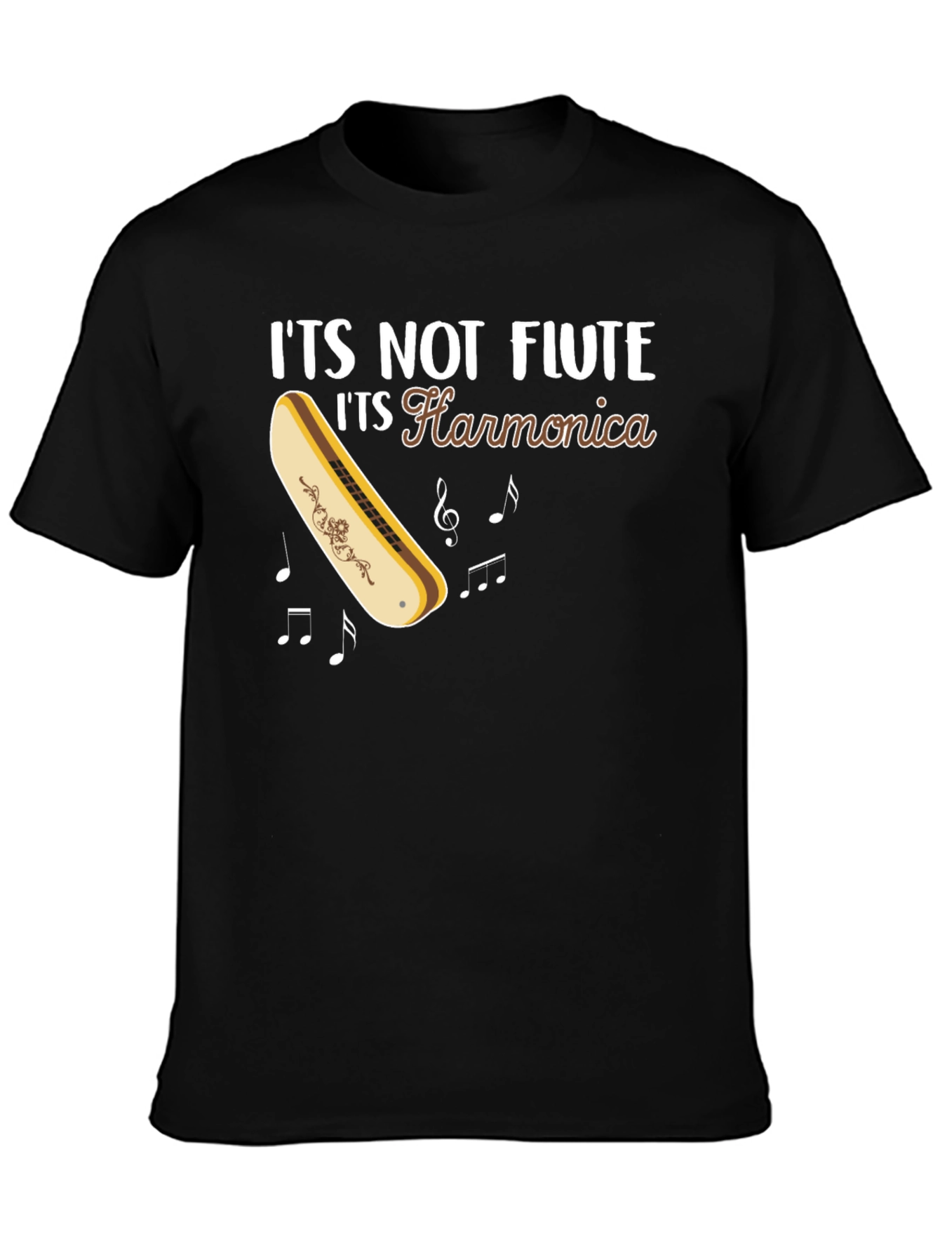 Its Not Flute Its Harmonica Graphic Tee