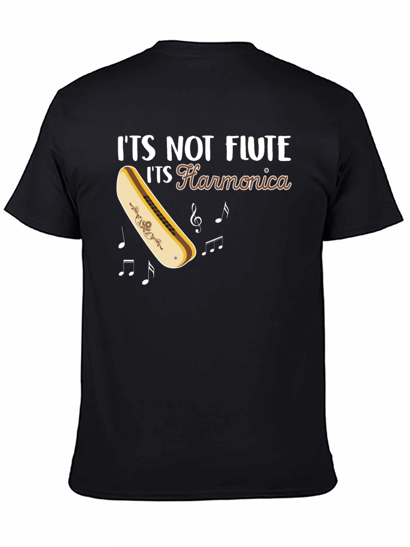 Its Not Flute Its Harmonica Graphic Tee