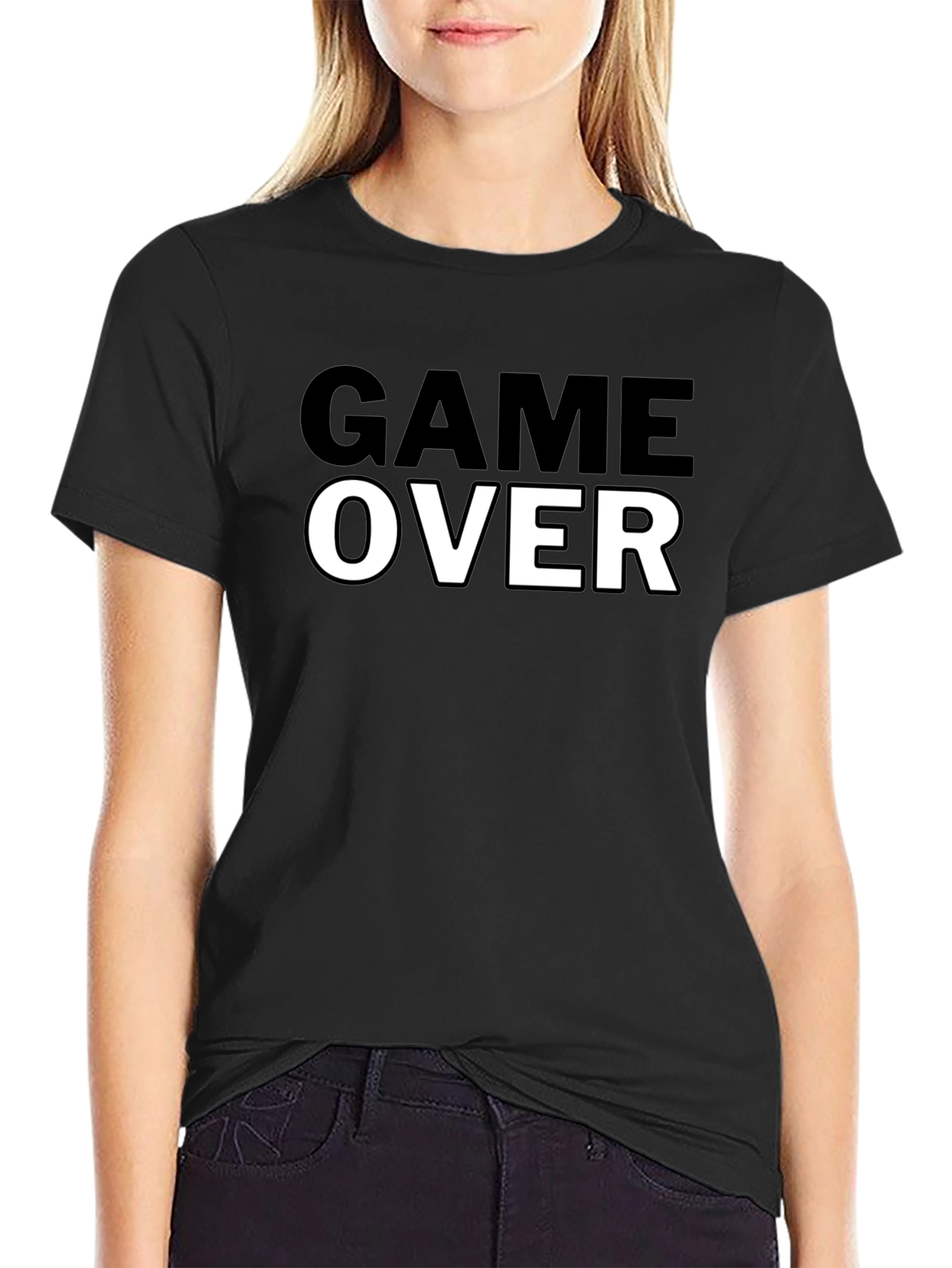 Game Over Black Graphic Tee - Gamer T-Shirt
