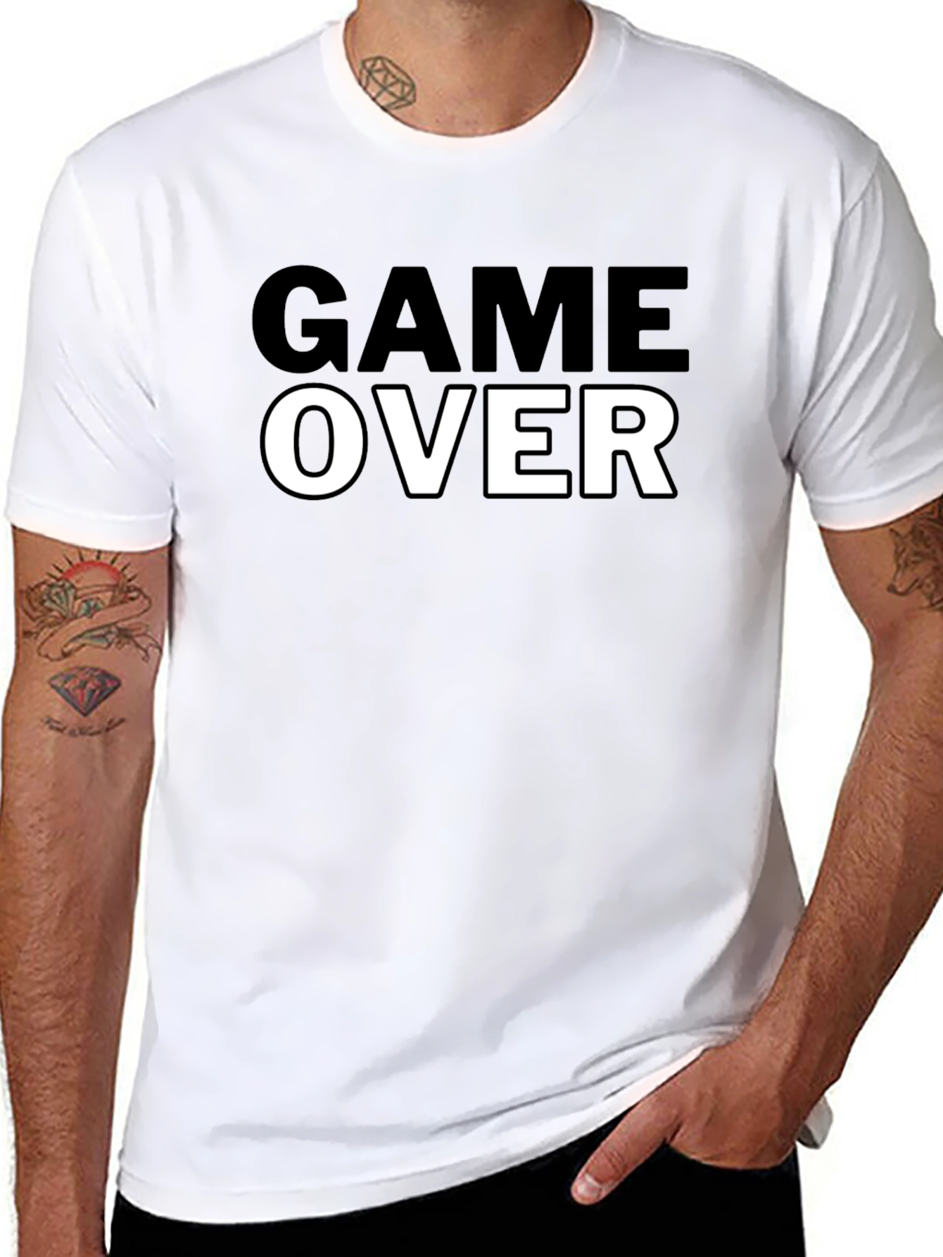 Game Over Black Graphic Tee - Gamer T-Shirt