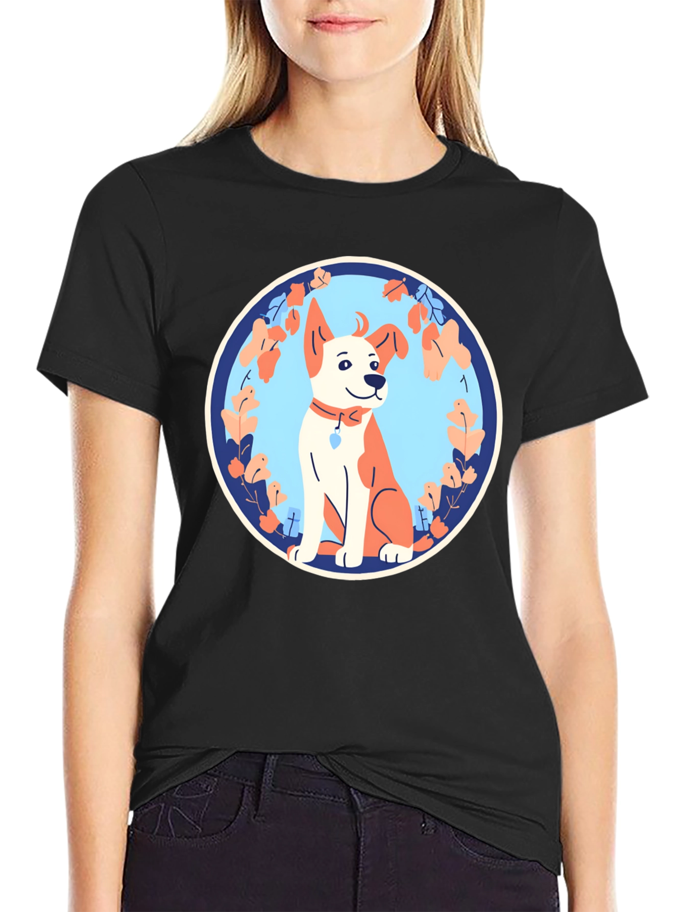 Dog Graphic Tee - Black