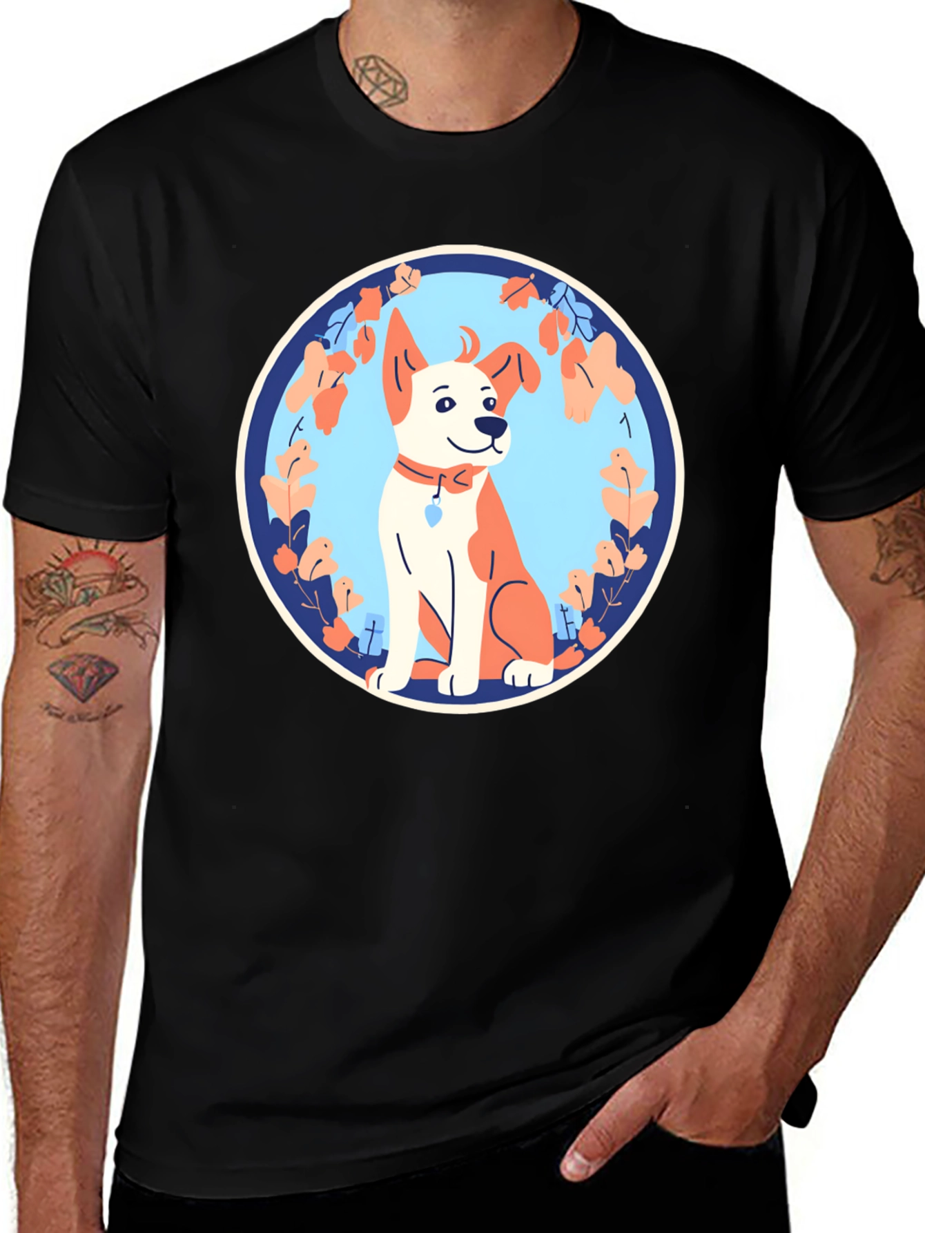 Dog Graphic Tee - Black