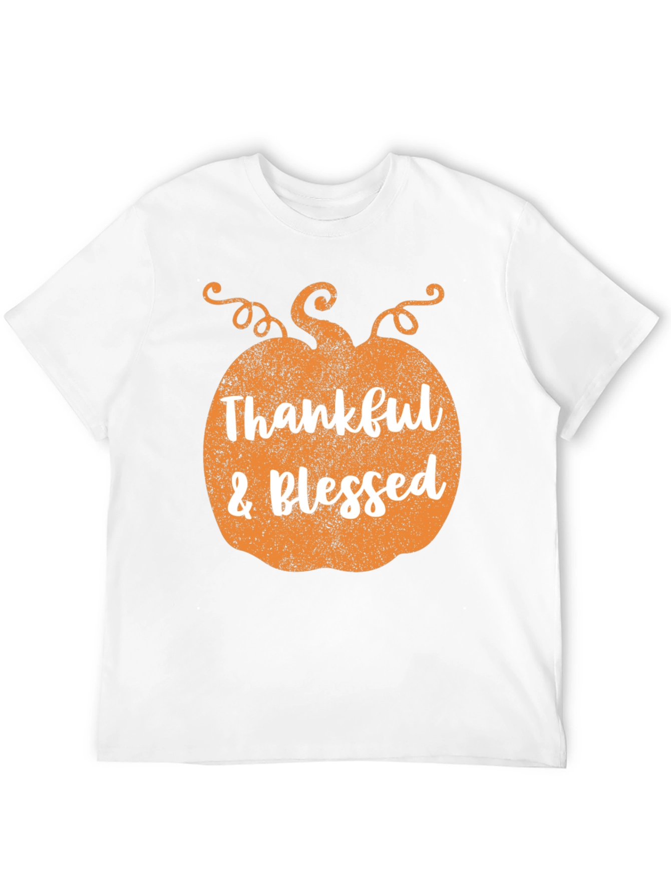 Thankful & Blessed Pumpkin Graphic Tee - Black