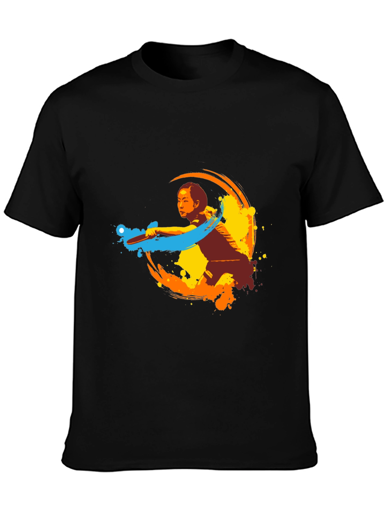 Table Tennis Player Graphic Tee - Black