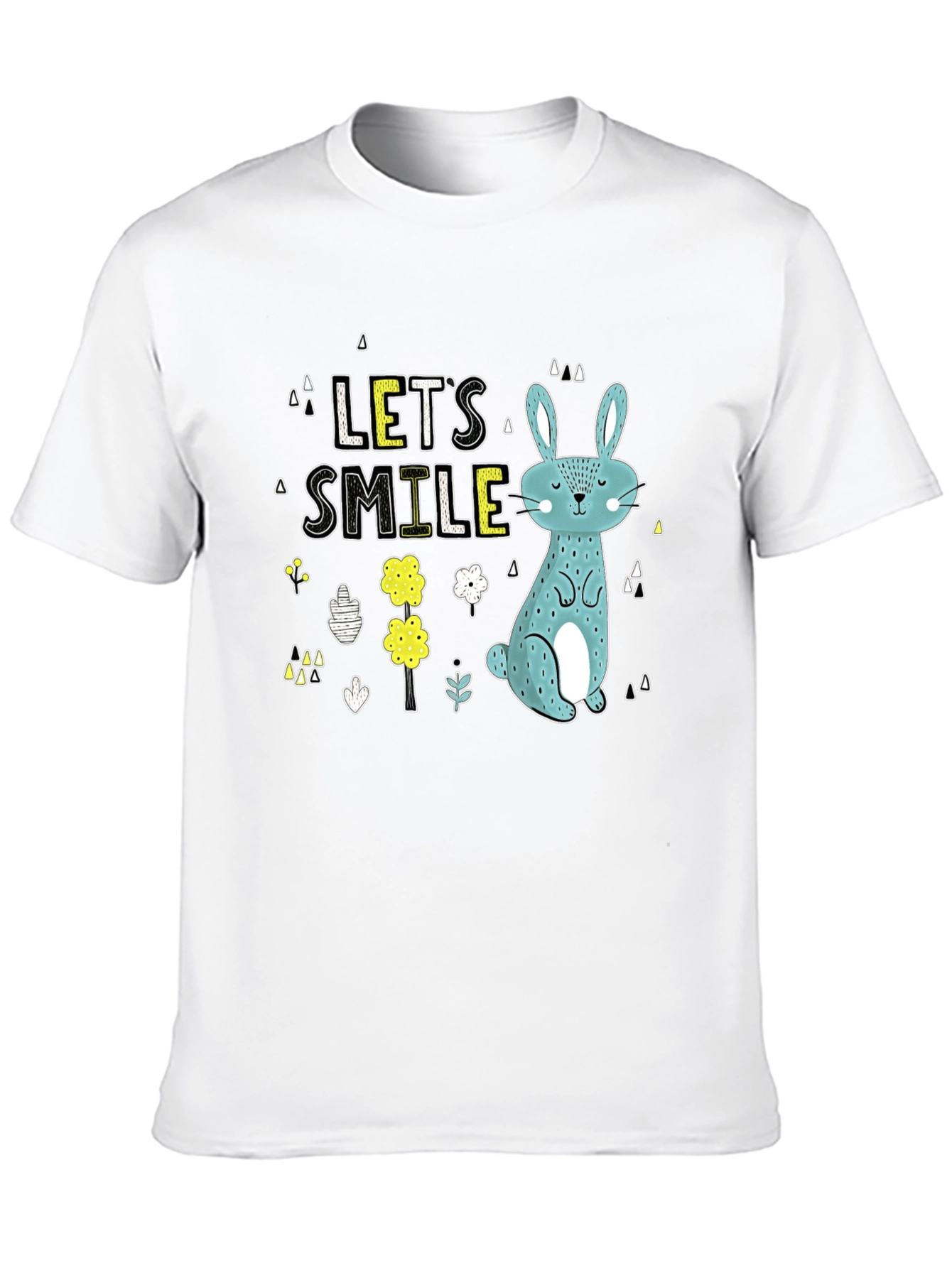 Lets Smile Bunny Graphic T-Shirt