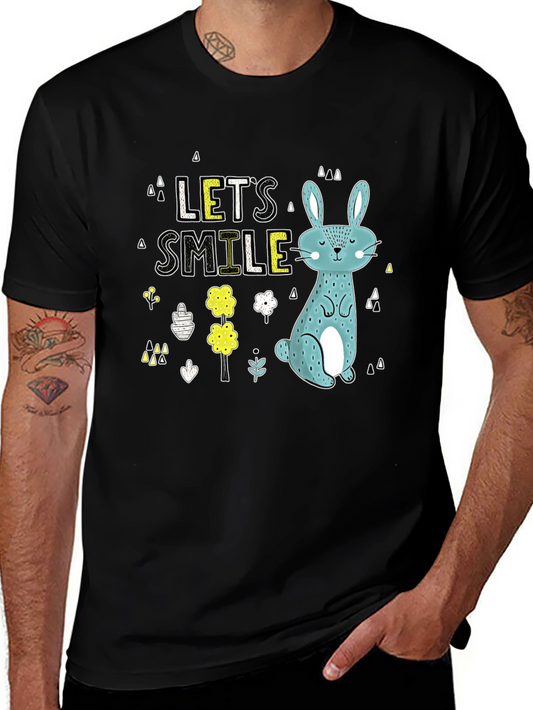 Lets Smile Bunny Graphic T-Shirt