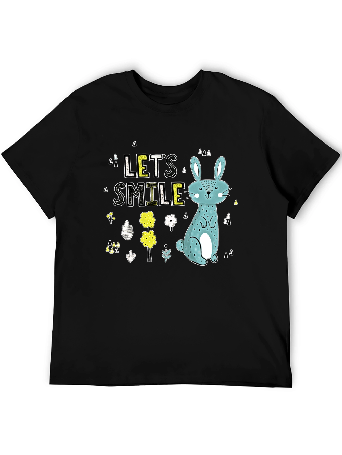 Lets Smile Bunny Graphic T-Shirt