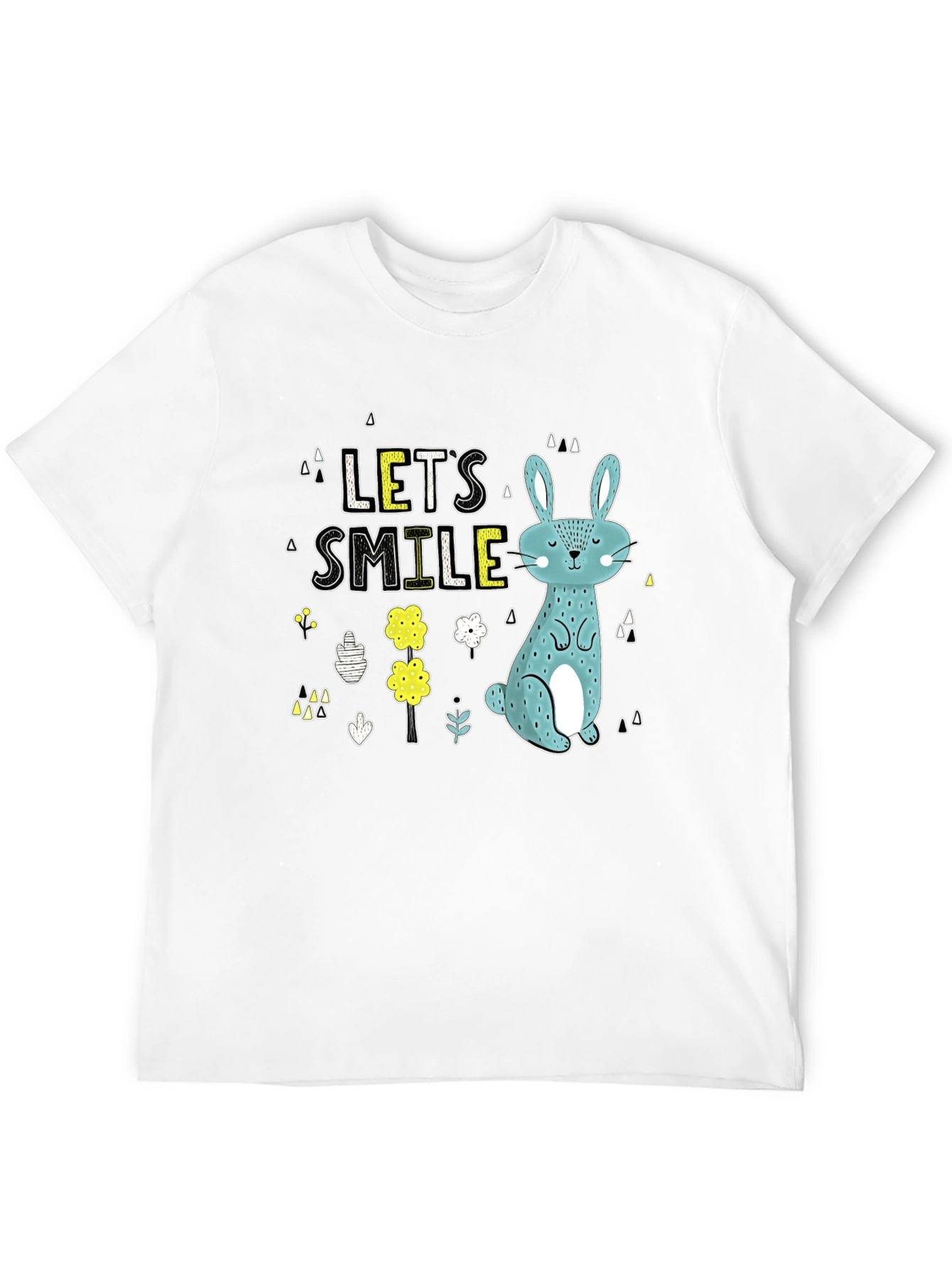 Lets Smile Bunny Graphic T-Shirt