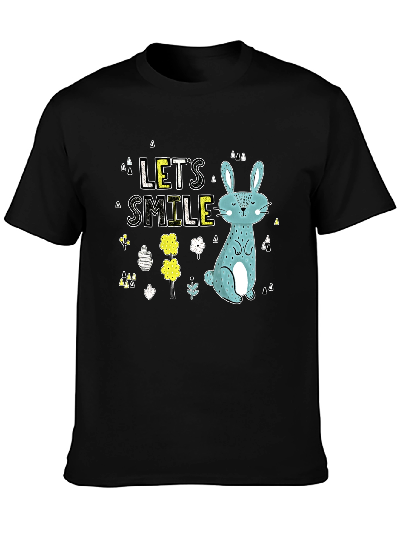 Lets Smile Bunny Graphic T-Shirt