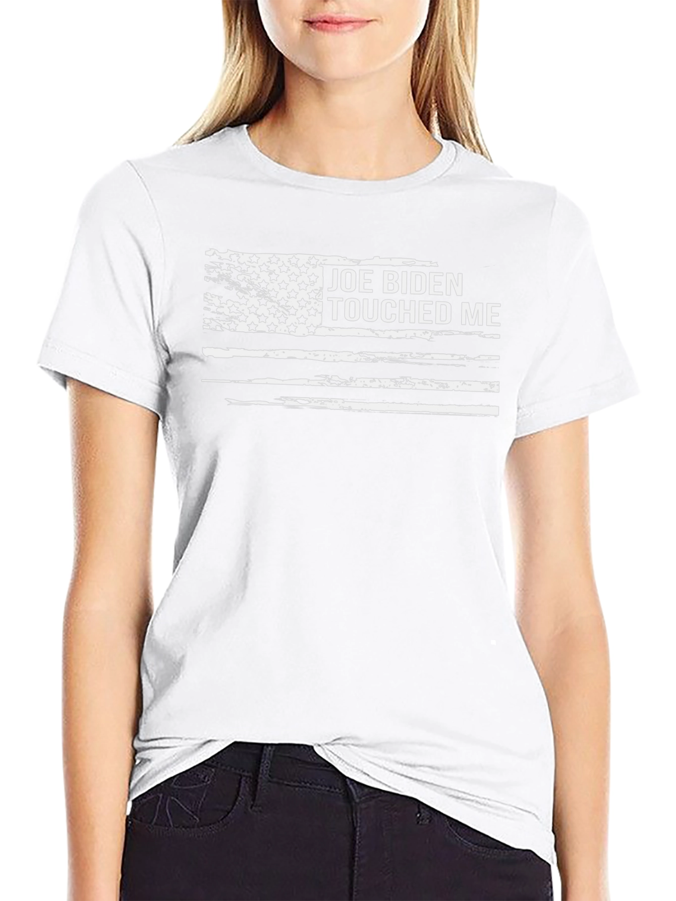 Joe Biden Touched Me T-Shirt - Distressed Flag Graphic