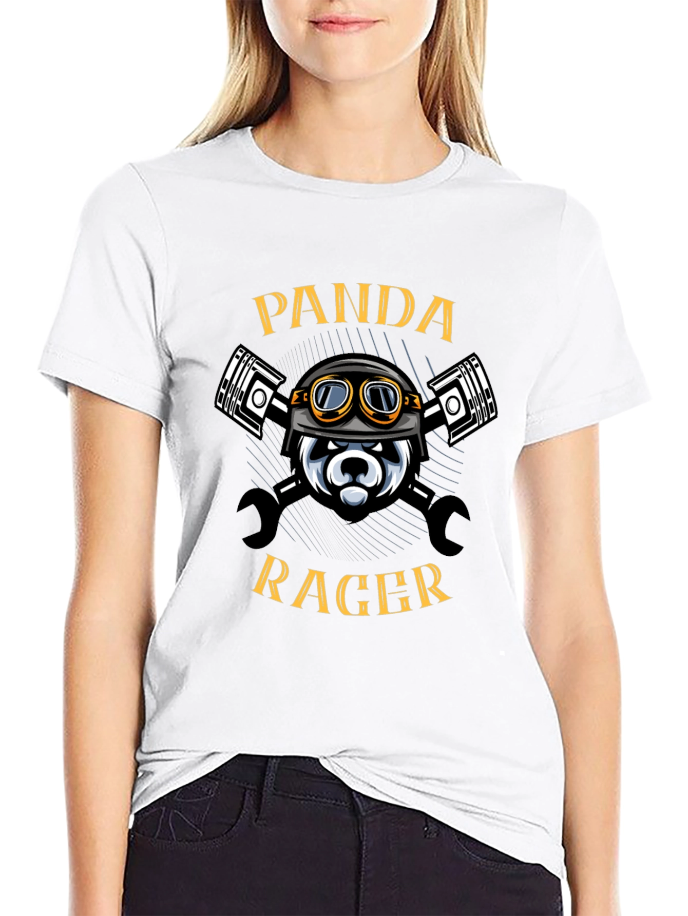 Panda Racer Graphic T-Shirt - Cool Biker Design