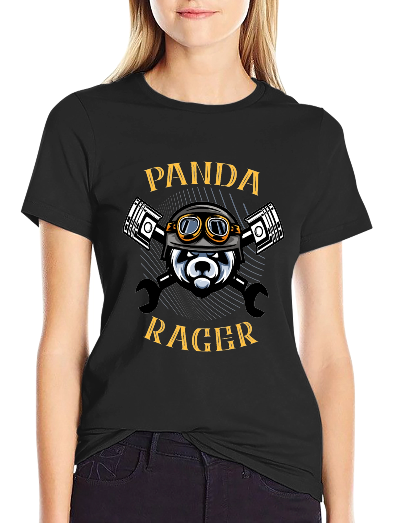 Panda Racer Graphic T-Shirt - Cool Biker Design