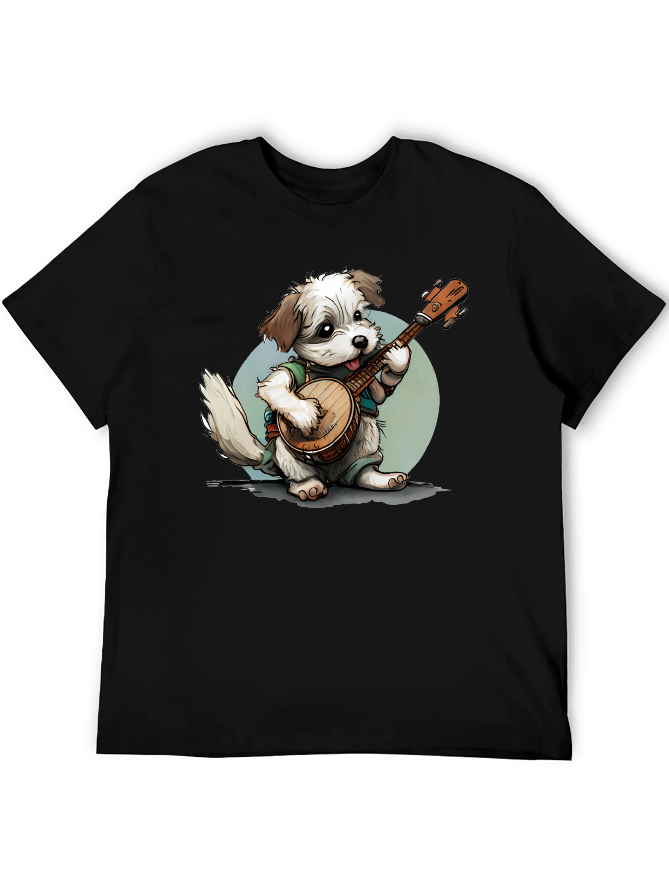 Dog Playing Banjo Graphic T-Shirt