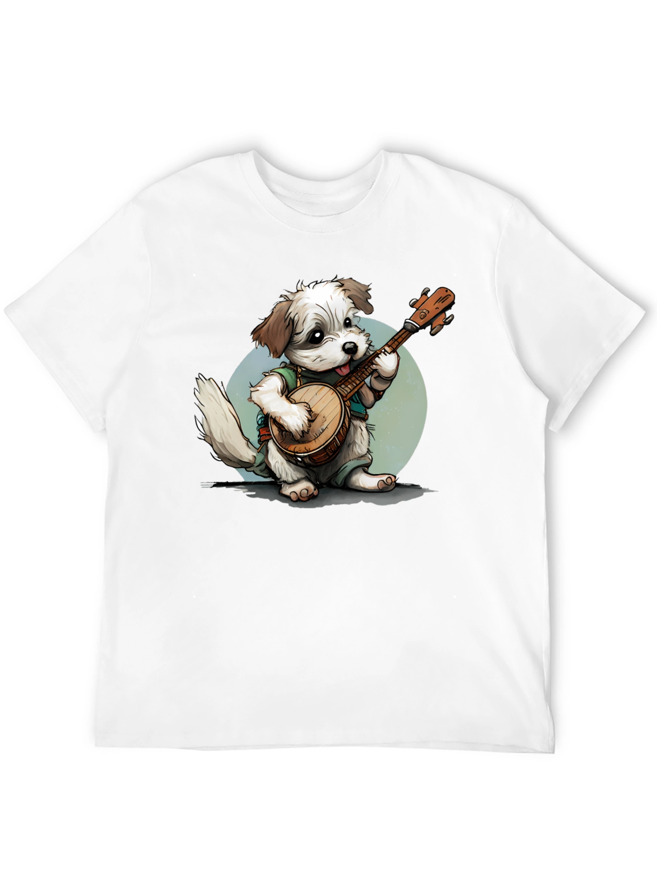 Dog Playing Banjo Graphic T-Shirt