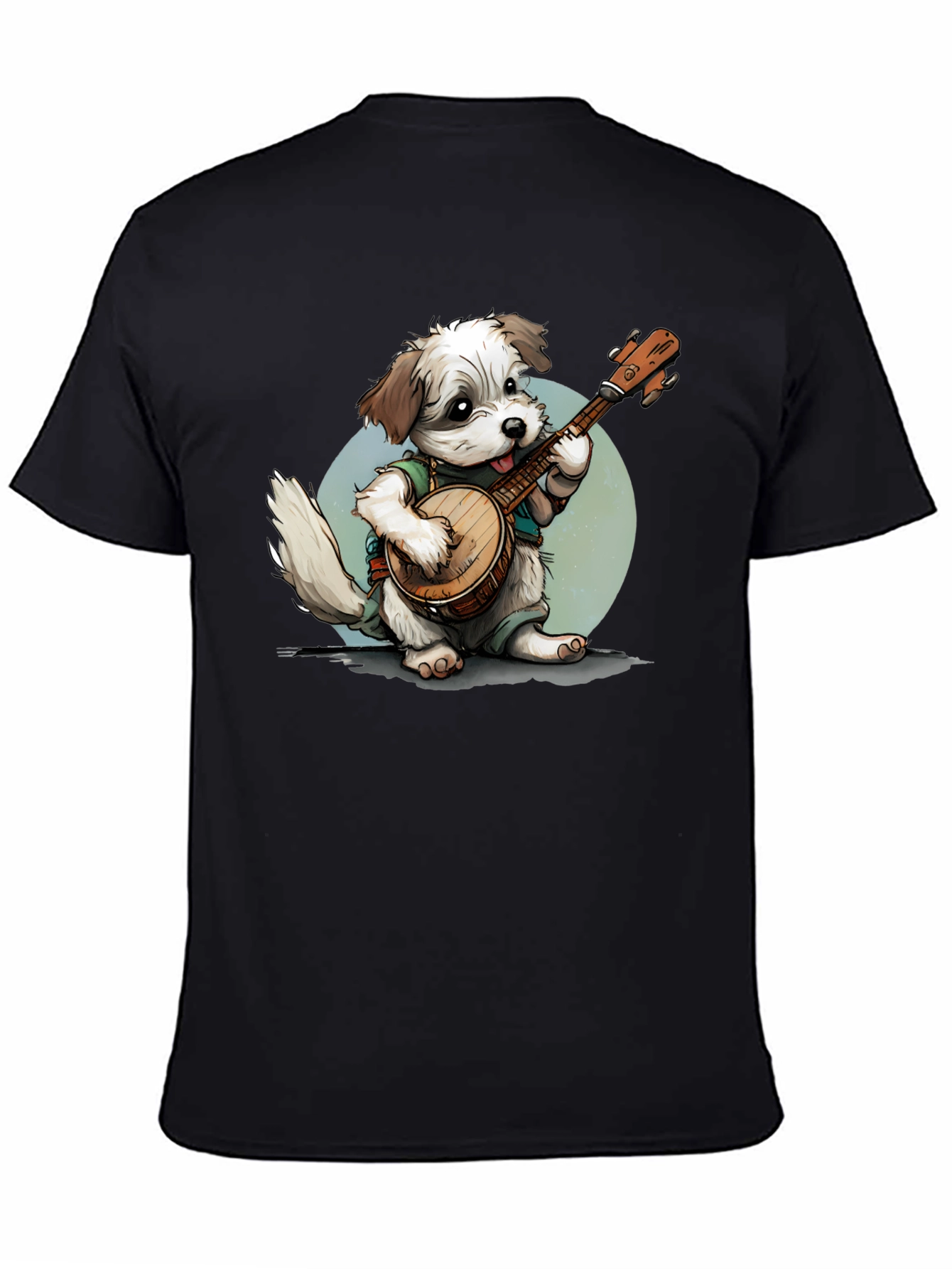 Dog Playing Banjo Graphic T-Shirt
