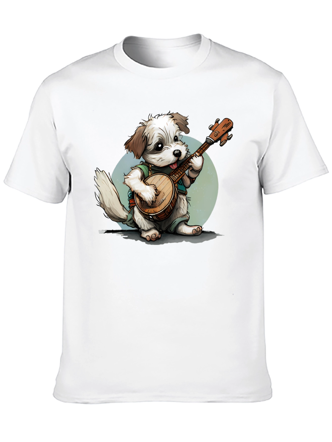 Dog Playing Banjo Graphic T-Shirt