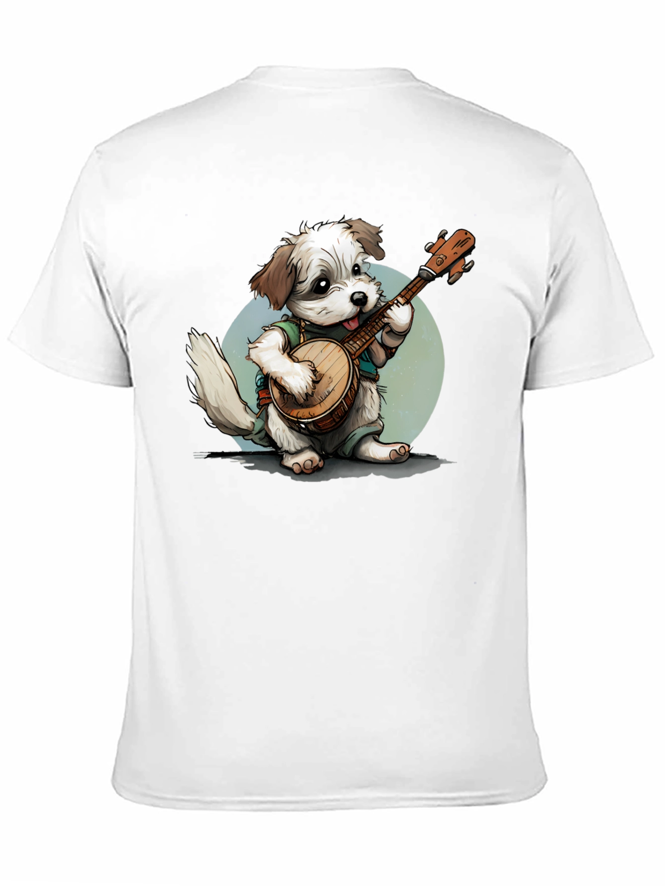 Dog Playing Banjo Graphic T-Shirt