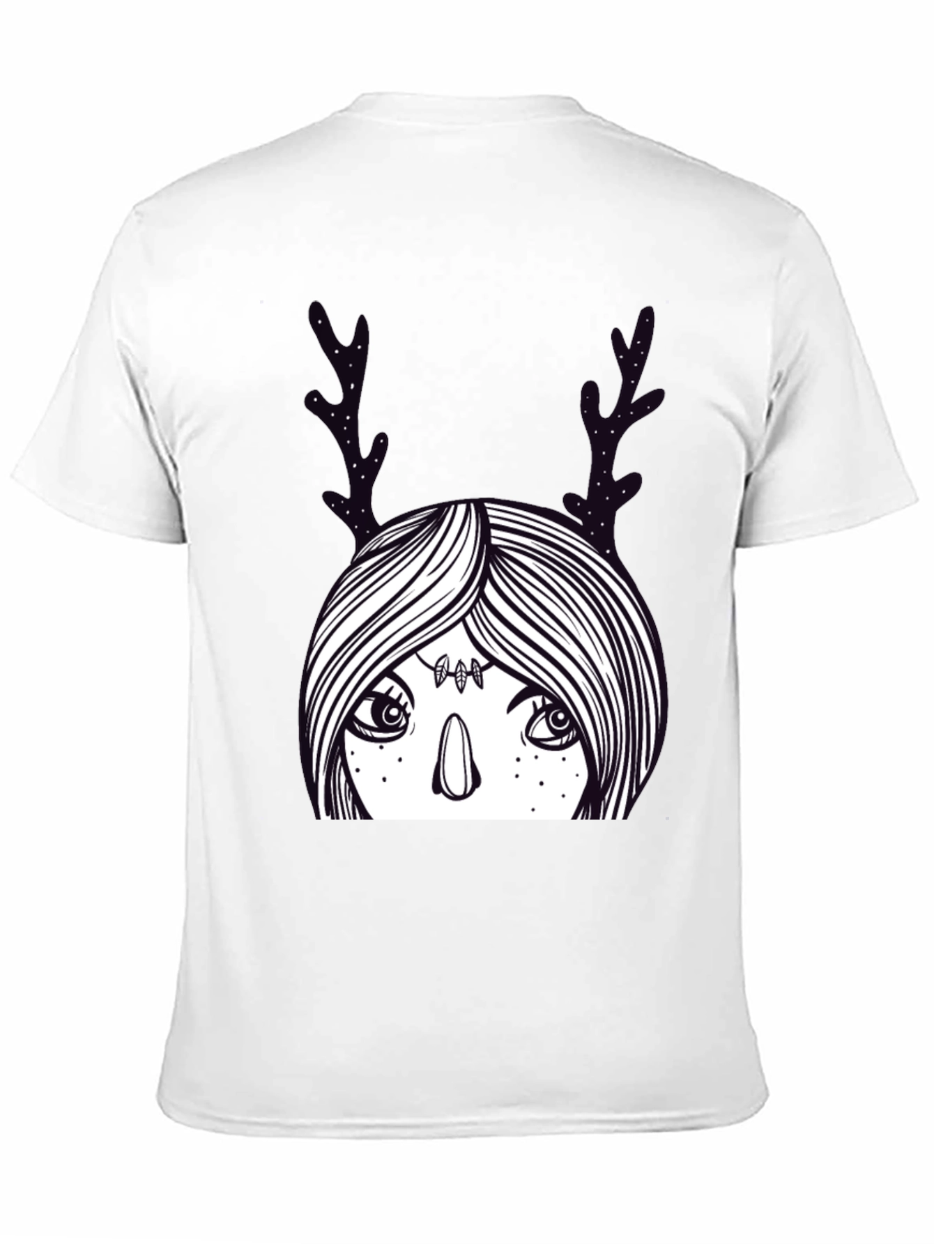 Mystic Deer Woman Graphic Tee - Black Cotton Blend
