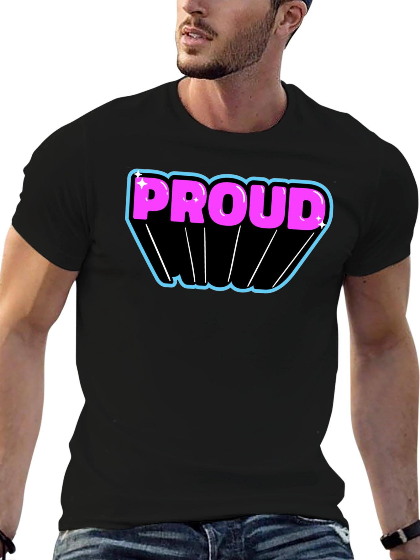 Proud Graphic T-Shirt - Black Cotton Blend