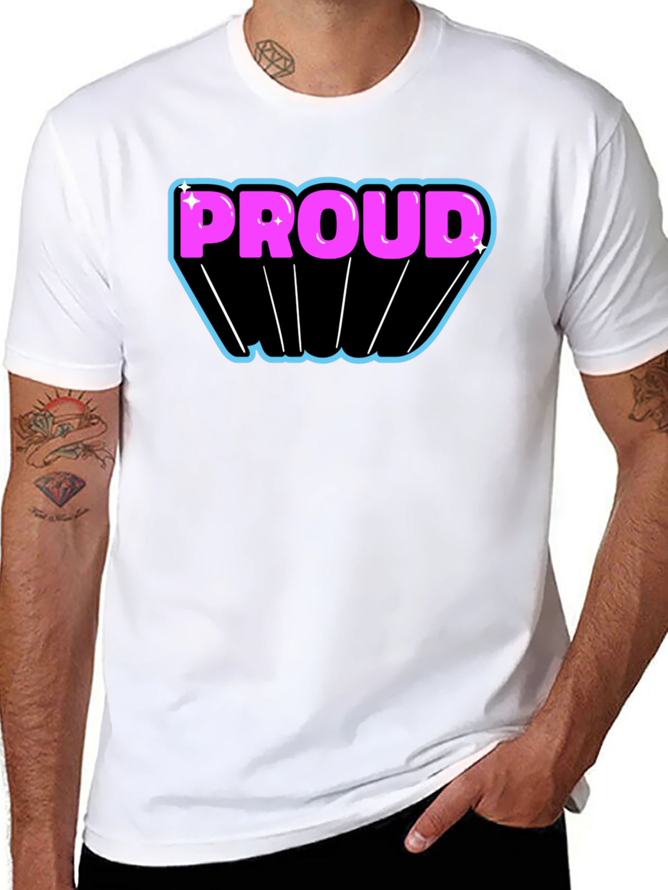 Proud Graphic T-Shirt - Black Cotton Blend