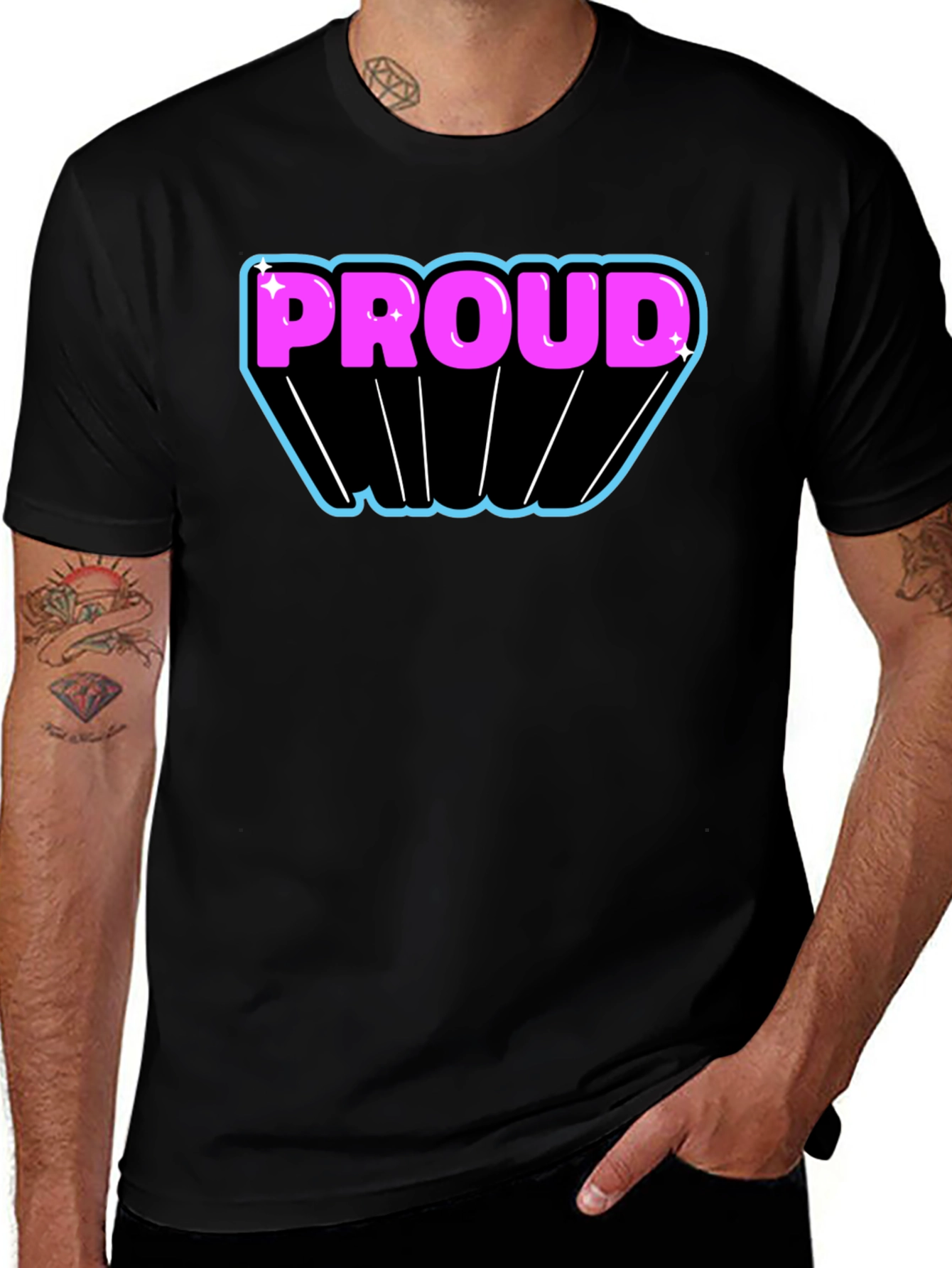 Proud Graphic T-Shirt - Black Cotton Blend