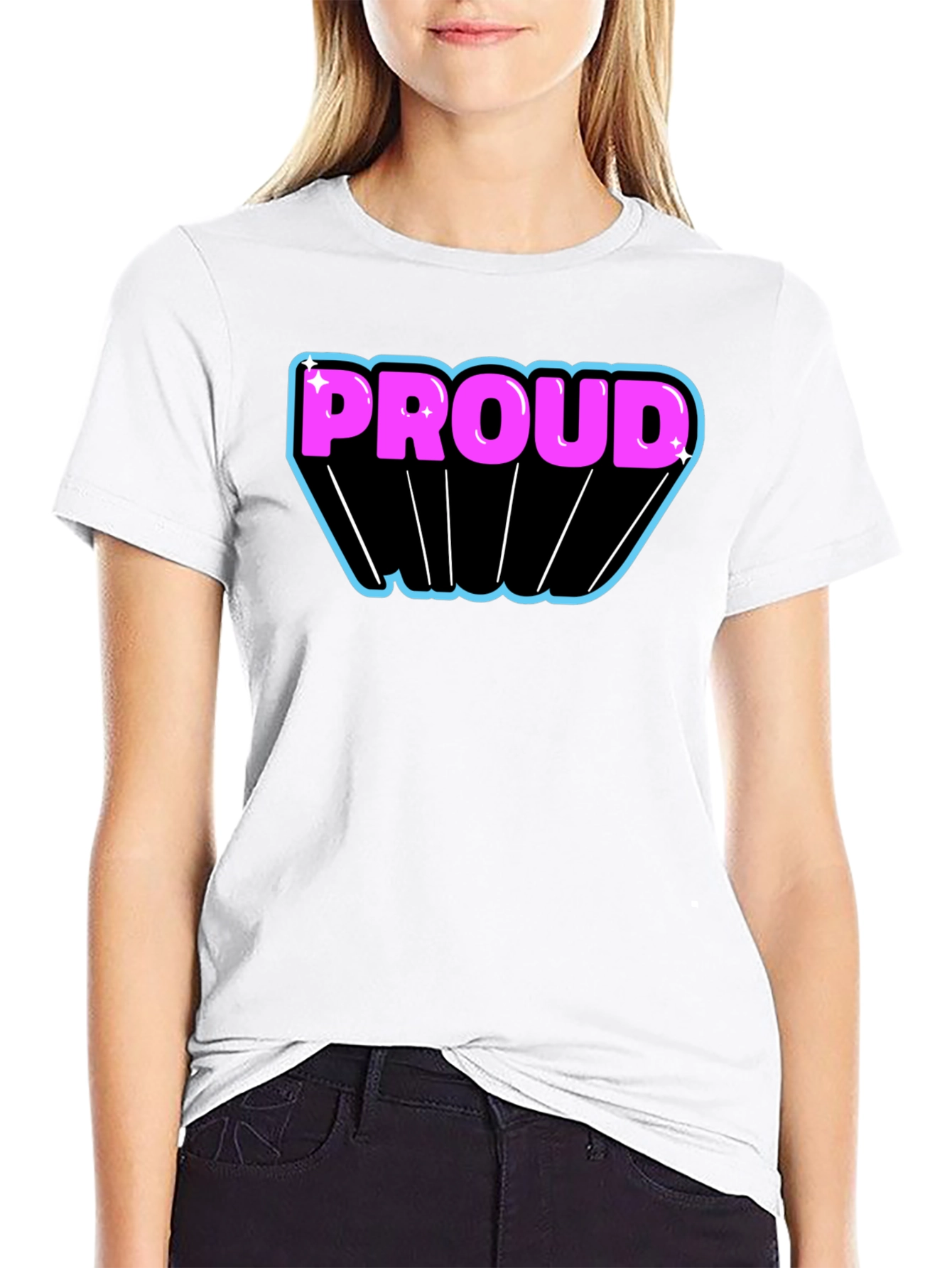 Proud Graphic T-Shirt - Black Cotton Blend