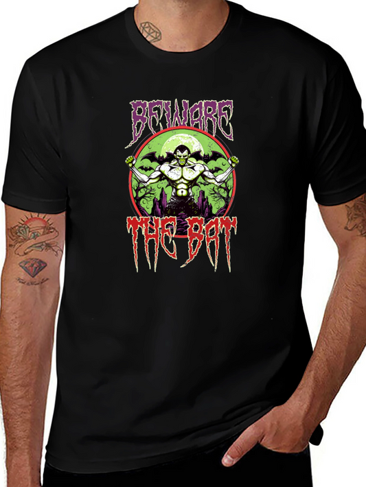 Beware the Bat Graphic Print Black T-Shirt