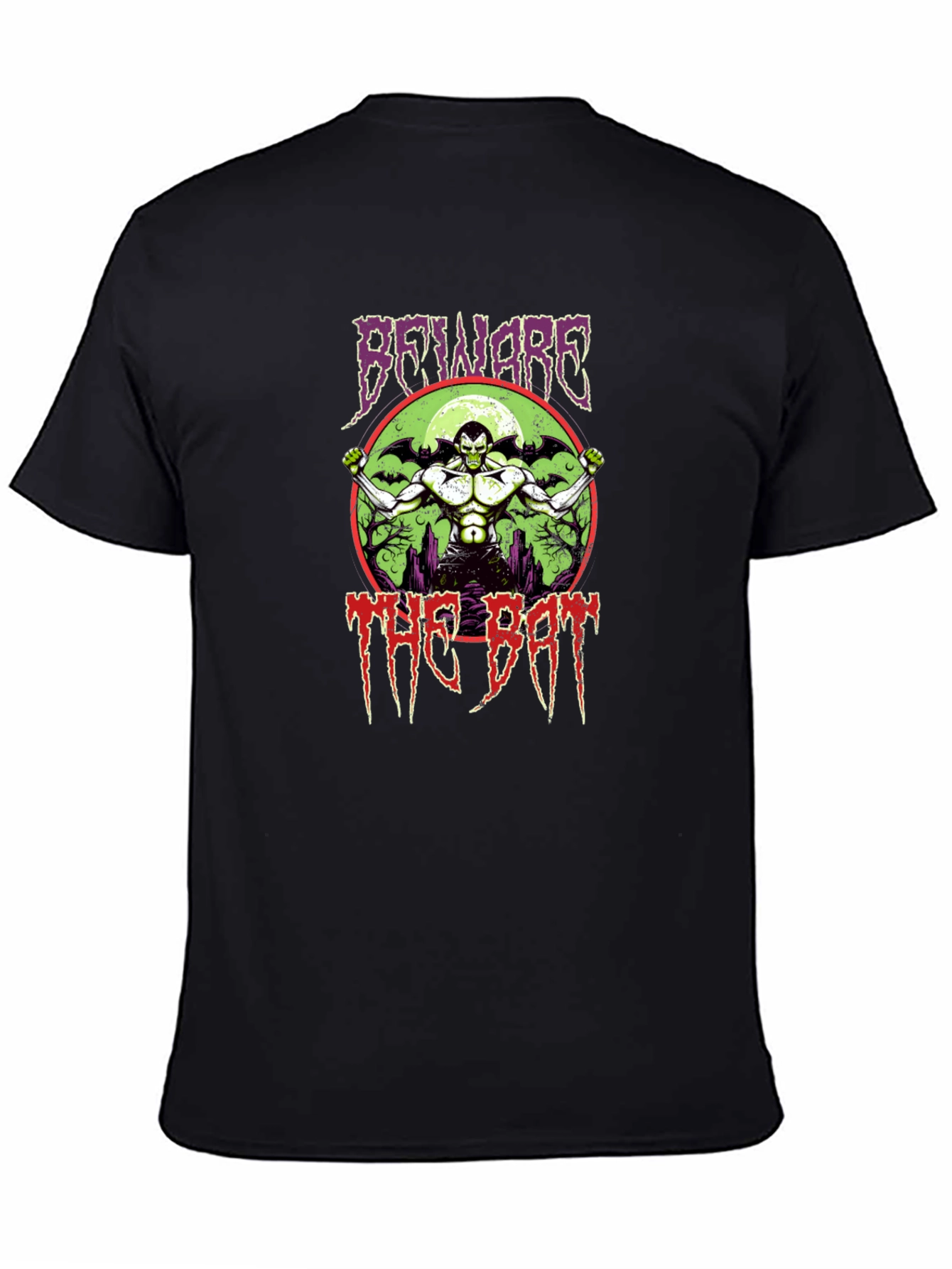 Beware the Bat Graphic Print Black T-Shirt