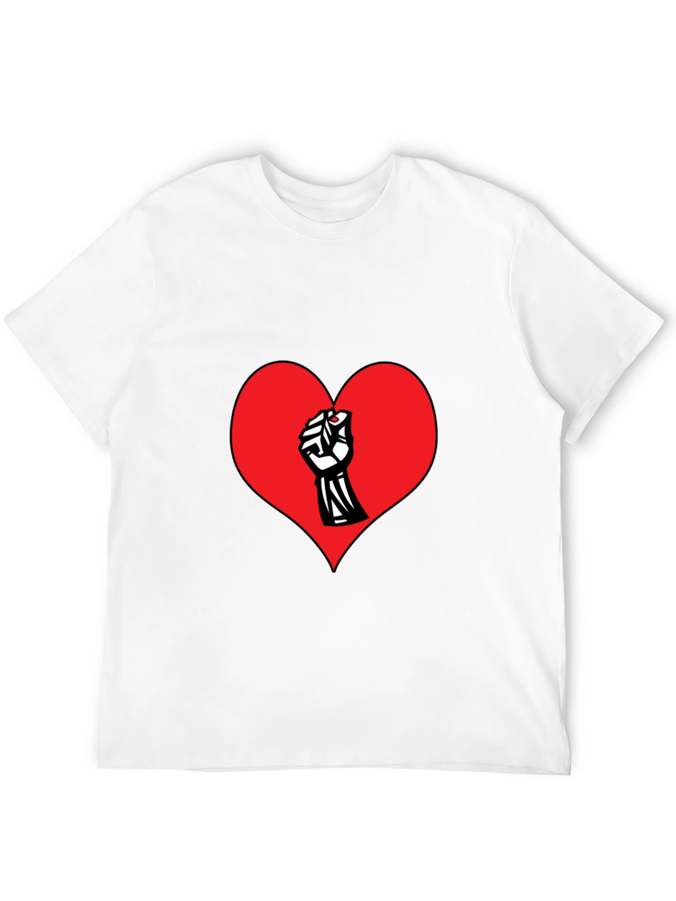 Heart Fist Graphic Print Crew Neck T-Shirt