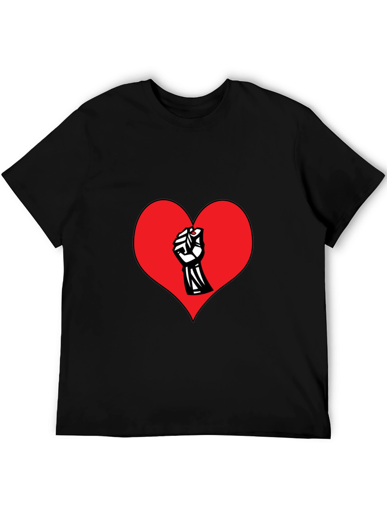 Heart Fist Graphic Print Crew Neck T-Shirt
