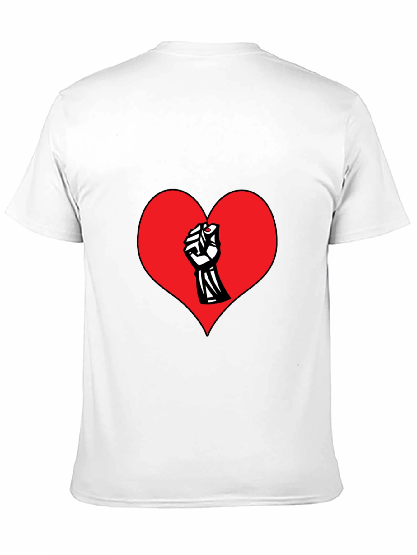 Heart Fist Graphic Print Crew Neck T-Shirt